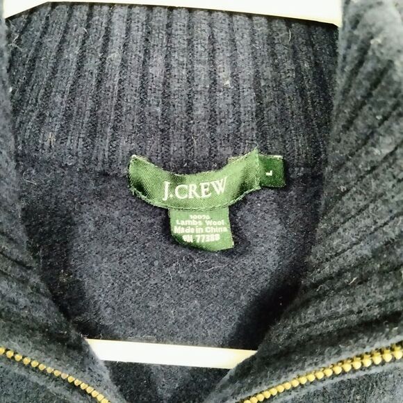 J.Crew 1/4 Zip Sweater Womens Size Small (Shrunk Mens Large) 100% Lambswool Blue - Picture 7 of 11